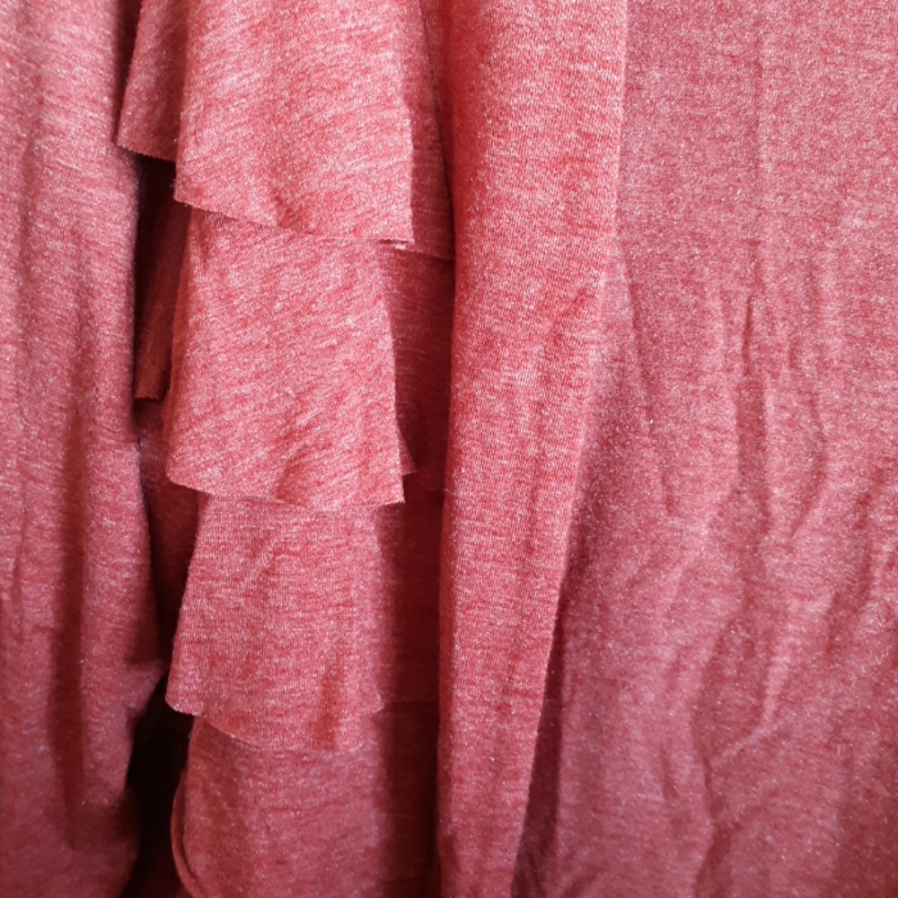 Marc Bouwer Open Style Ruffle Cardigan Orange - Picture 2 of 6